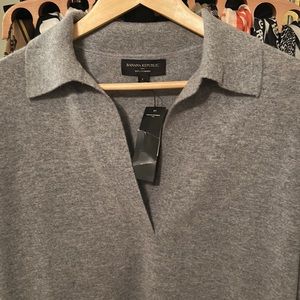 Cashmere Banana Republic Johnny Collar Relaxed Fit Sweater
